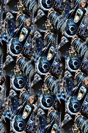 抽象手绘水彩画几何彩绘印花印花华亿平台图片