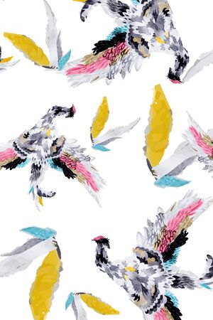 抽象鸟类印花华亿平台图片