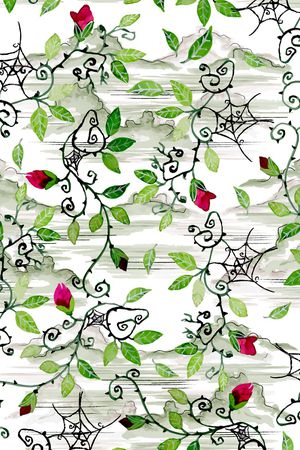 树叶印花华亿平台图片