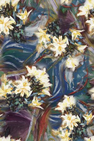 水彩手绘花卉印花华亿平台图片