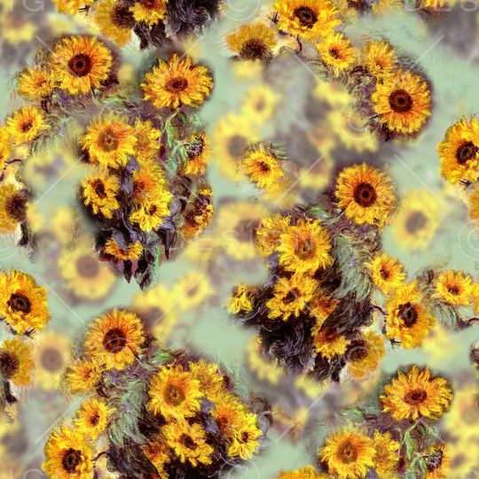 向日葵印花华亿平台图片