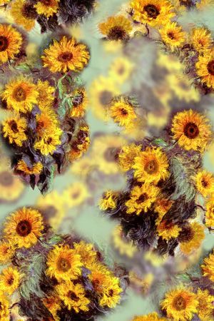 向日葵印花华亿平台图片