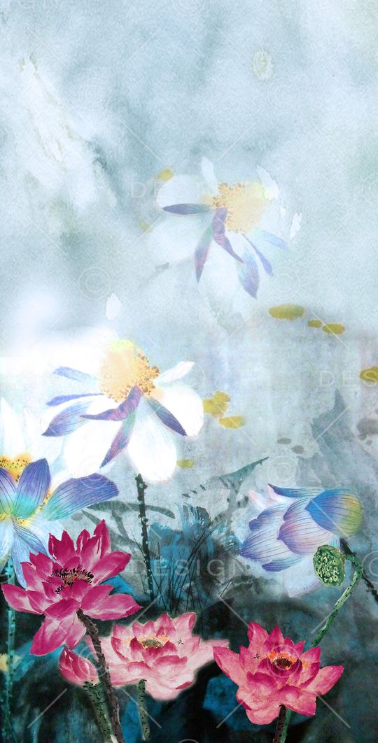 荷花印花华亿平台图片