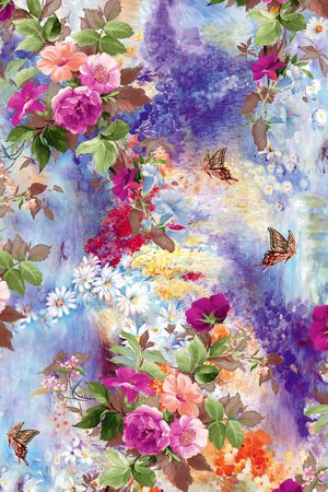 牡丹印花华亿平台图片