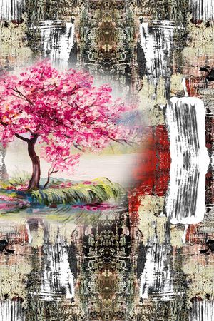 水墨印花华亿平台图片