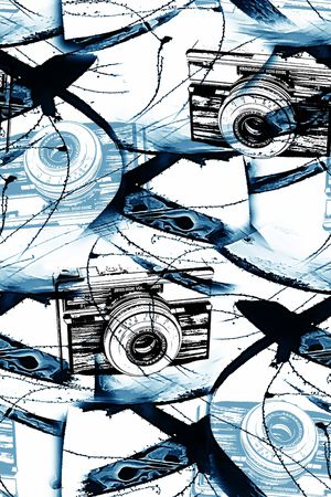 复古照相机印花华亿平台图片