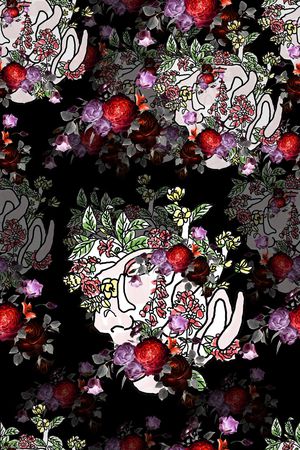 罂粟花印花华亿平台图片