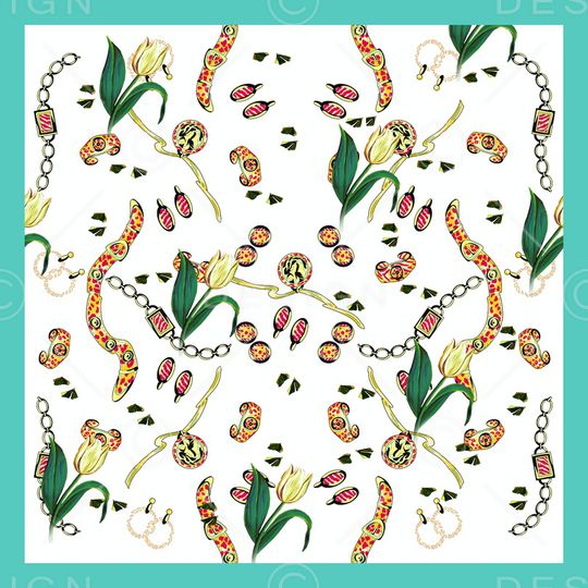 小方巾印花华亿平台图片