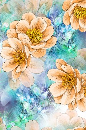 绚烂羽毛印花华亿平台图片