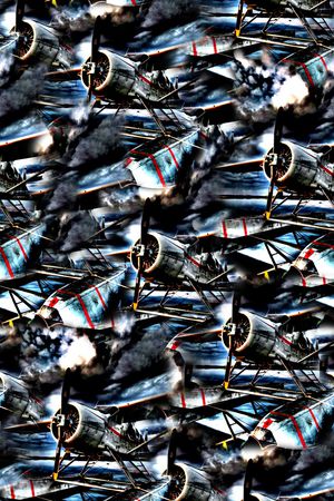 抽象手绘水彩画金属游戏飞机印花印花华亿平台图片