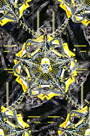 抽象手绘几何金属印花印花华亿平台图片