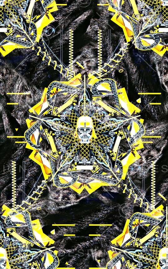 抽象手绘几何金属印花印花华亿平台图片