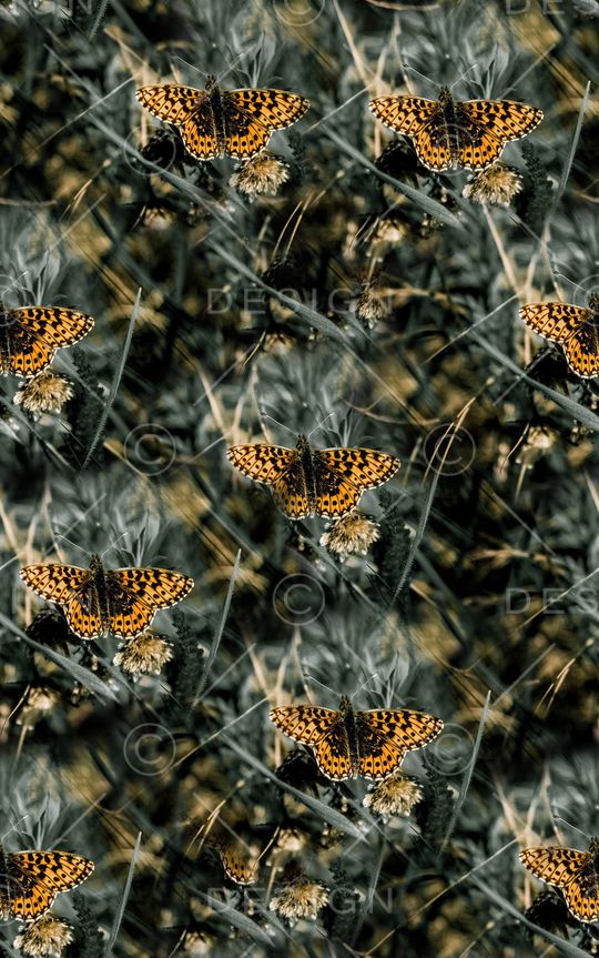 抽象手绘水彩画森林植物数码印花印花华亿平台图片