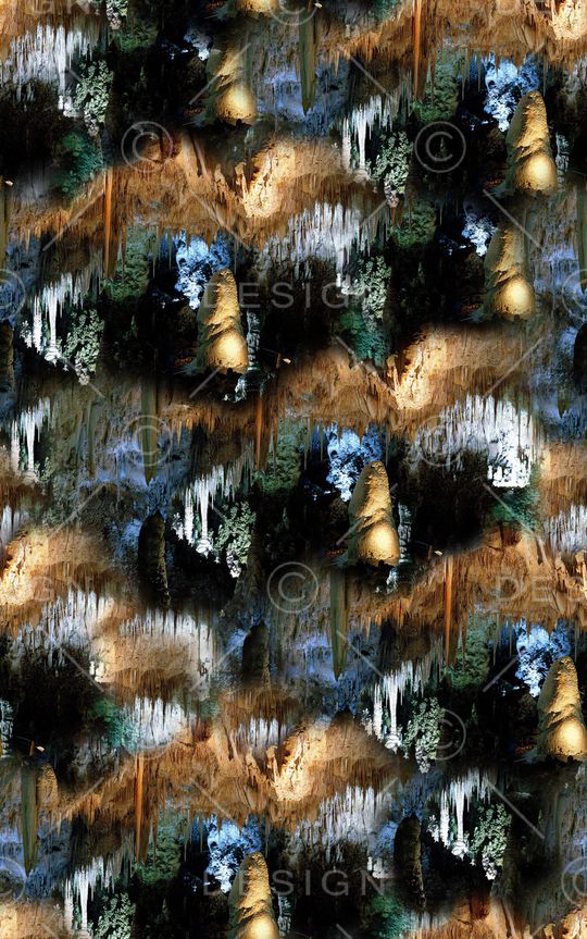 抽象手绘水彩画森林植物数码印花印花华亿平台图片