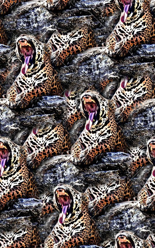 抽象手绘水彩画大老虎数码印花印花华亿平台图片