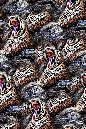 抽象手绘水彩画大老虎数码印花印花华亿平台图片