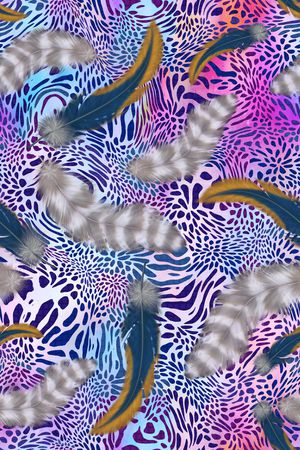 羽毛印花华亿平台图片