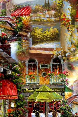 唯美风景印花华亿平台图片