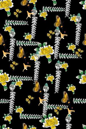 蝴蝶印花华亿平台图片