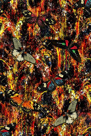 蝴蝶印花华亿平台图片