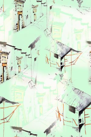 手绘纹样印花华亿平台图片