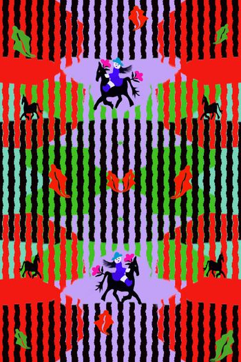 789866-卡通欢乐马奔跑少女装b