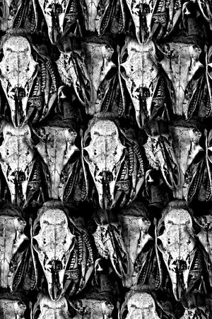 抽象手绘水彩画纹理几何骷髅头数码印花印花华亿平台图片