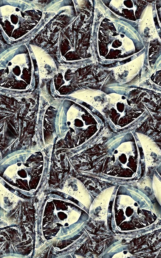 抽象手绘水彩画纹理几何人物骷髅头数码印花印花华亿平台图片