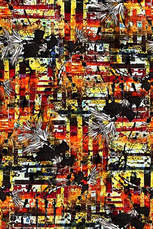 抽象格纹印花华亿平台图片