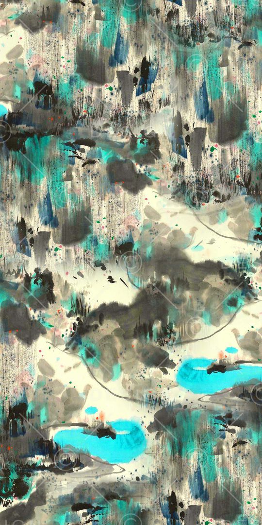 水墨印花华亿平台图片