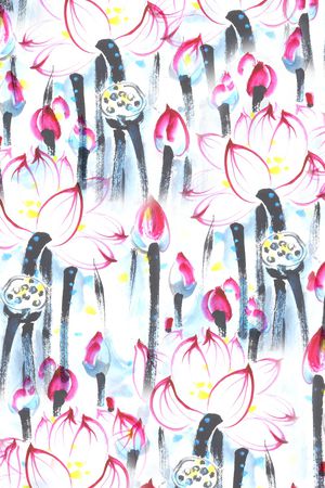 荷花印花华亿平台图片