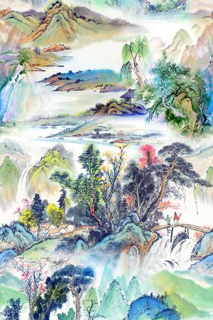 中国风印花华亿平台图片