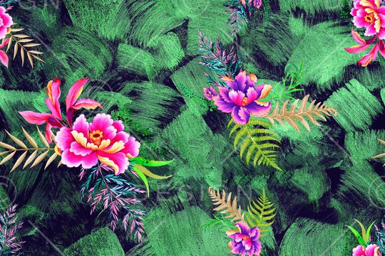 笔触印花华亿平台图片