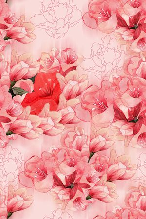 手绘花卉印花华亿平台图片