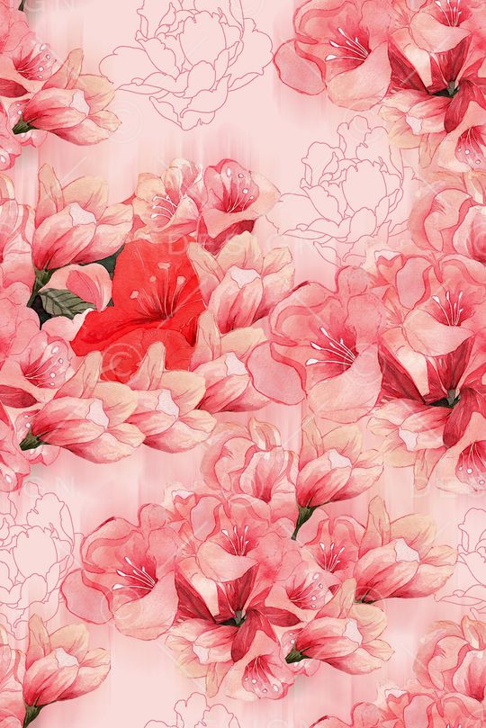 手绘花卉印花华亿平台图片