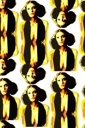 人物头像印花华亿平台图片