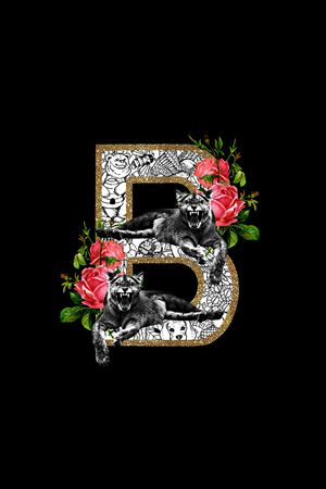 艺术字母印花华亿平台图片