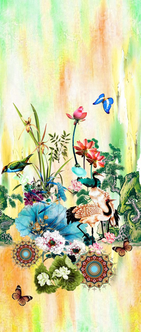 水墨印花华亿平台图片