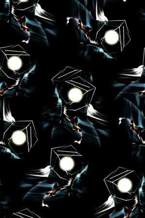 抽象手绘水彩画金属几何纹理数码印花印花华亿平台图片