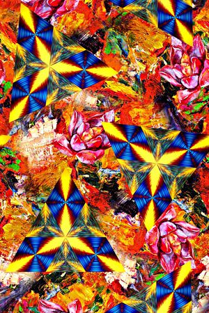 抽象手绘水彩画油画纹理数码印花印花华亿平台图片