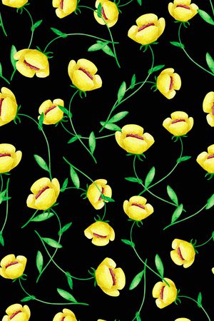 手绘花卉印花华亿平台图片