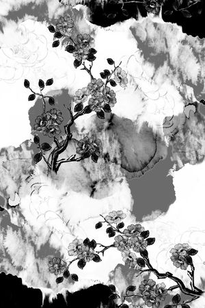 黑白印花华亿平台图片