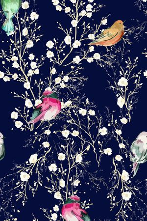 花鸟印花华亿平台图片