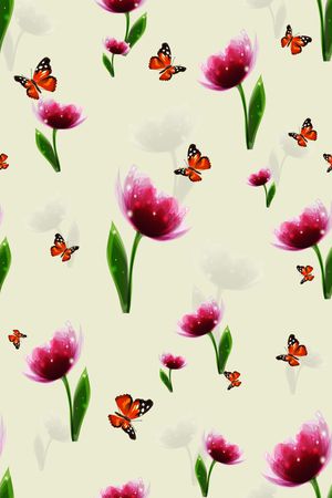 大花花卉印花华亿平台图片