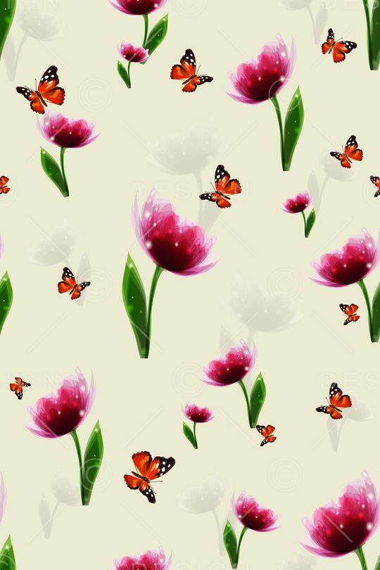 大花花卉印花华亿平台图片