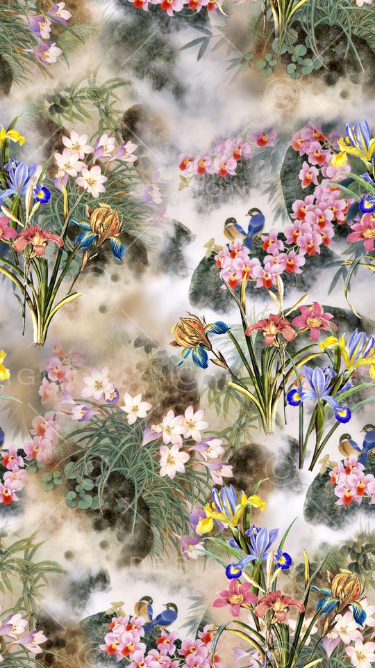 花卉印花华亿平台图片