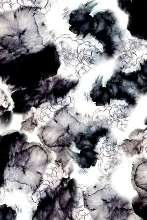 水墨印花华亿平台图片