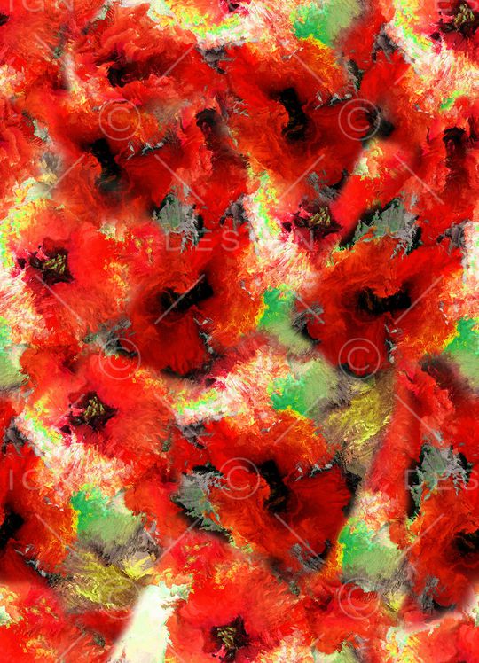 罂粟花印花华亿平台图片