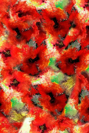 罂粟花印花华亿平台图片