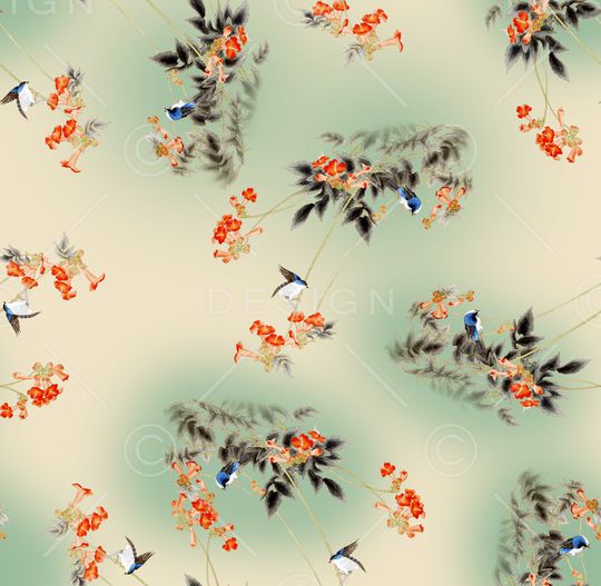 中国风印花华亿平台图片